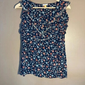 Leifsdottir floral ruffle ornements collar blouse